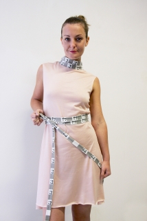 šaty ŠACHMAT růžové