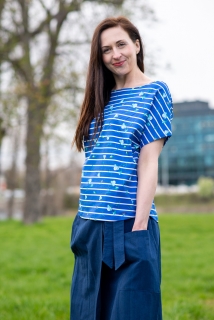 pruhované triko Nicole Blue